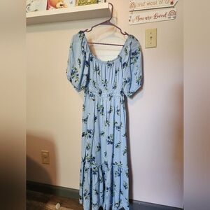 Floral Blue Maxi Dress Size M
